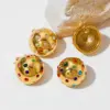 Wholesale PVD Coated Real Gold Plated 16K Gold White Gold Plated Gold Plating Geometric 304 Stainless Steel Simple Style Classic Style Waterproof Non Tarnish Ear Studs