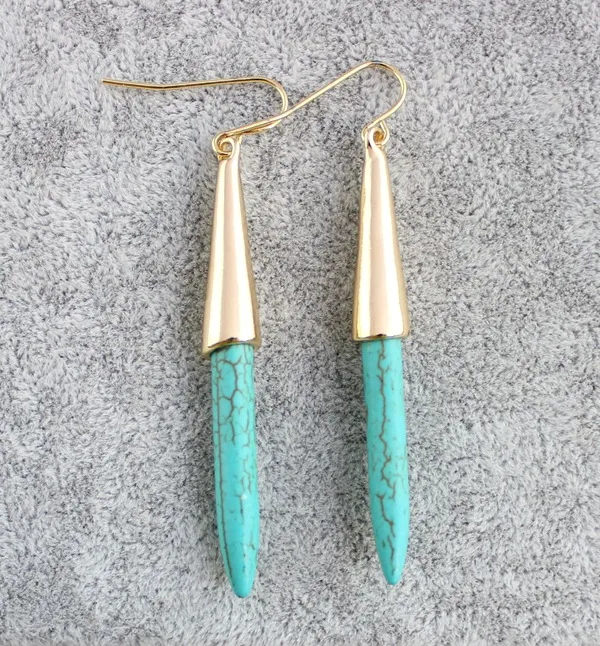 Wholesale 1 Pair Vacation Color Block Alloy Turquoise Women's Drop Earrings