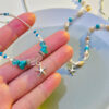 Wholesale Holiday style beaded shell starfish necklace for women ins Korean style personalized light luxury clavicle chain New niche accessories