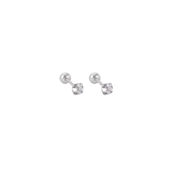 Wholesale 1 Pair Shiny Round Inlay Copper Zircon Ear Studs