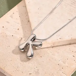 K Necklace (Steel Color) / Length: 450mm / 1 Strand/Package