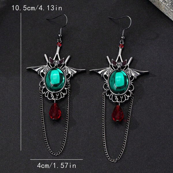 oly-78fc573279811fa2fc2bf8d0cd9d10c9 Wholesale Cross-border European and American Simple Bat Tassel Diamond Earrings Three-dimensional Hollow Gothic Ear Hook Vintage Holiday Earrings