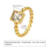 Wholesale PVD Coated Real Gold Plated 18K Gold Solid Color 201 Stainless Steel IG Style Simple Style Waterproof Non Tarnish Open Ring Rings