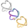 PVD Coated Real Gold Plated Heart Shape 304 Stainless Steel Simple Style Waterproof Non Tarnish Open Ring