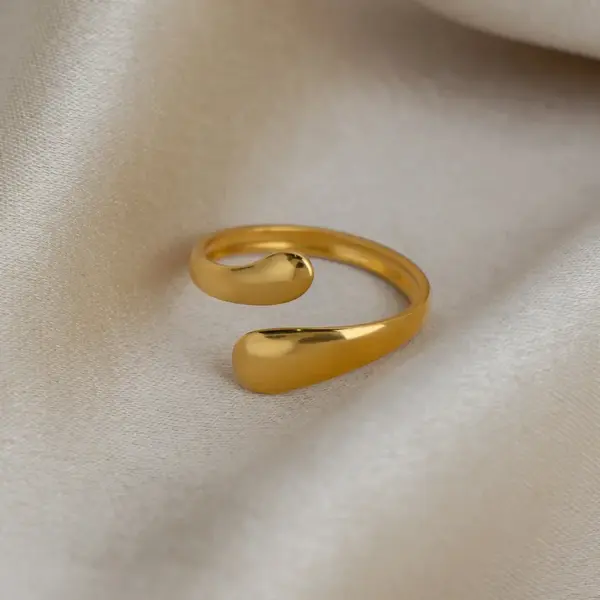 Wholesale PVD Coated Real Gold Plated 18K Gold Snake 304 Stainless Steel Retro Simple Style Waterproof Non Tarnish Open Rings