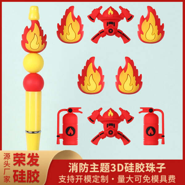 oly-79128ce53c9688eb5459e9999bc4b0fd Wholesale 20pcs/pack of silicone loose 3D fire extinguisher beads