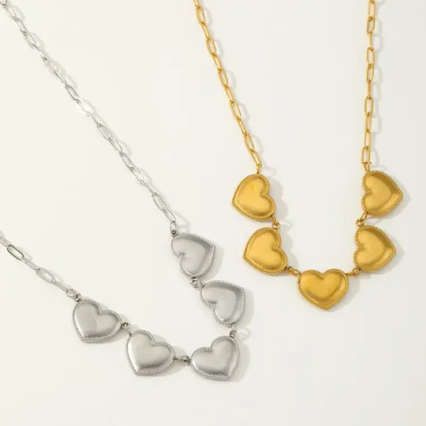 Wholesale Jewelry Casual Elegant Simple Style Heart Shape 304 Stainless Steel 18K Gold Plated Plating Pendant Necklace