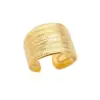 Wholesale PVD Coated Real Gold Plated Leaf Stainless Steel Fashion Waterproof Non Tarnish Open Ring