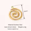Wholesale PVD Coated 18K Gold Plated Solid Color Spiral 304 Stainless Steel Casual Cute Classic Style Waterproof Non Tarnish Pendant Necklace
