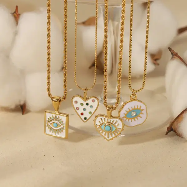 Wholesale PVD Coated Real Gold Plated Irregular Square Heart Shape 304 Stainless Steel Retro Waterproof Non Tarnish 304 Stainless Steel