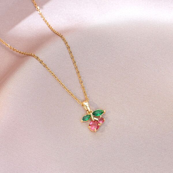 oly-79217936e6dbb4b79d66584ddde47d67 Wholesale Necklace Women's Korean-style Cherry Necklace Instagram Style Niche Design Sense Simple Internet Celebrity Same Style Cross-border Titanium Steel Clavicle Chain