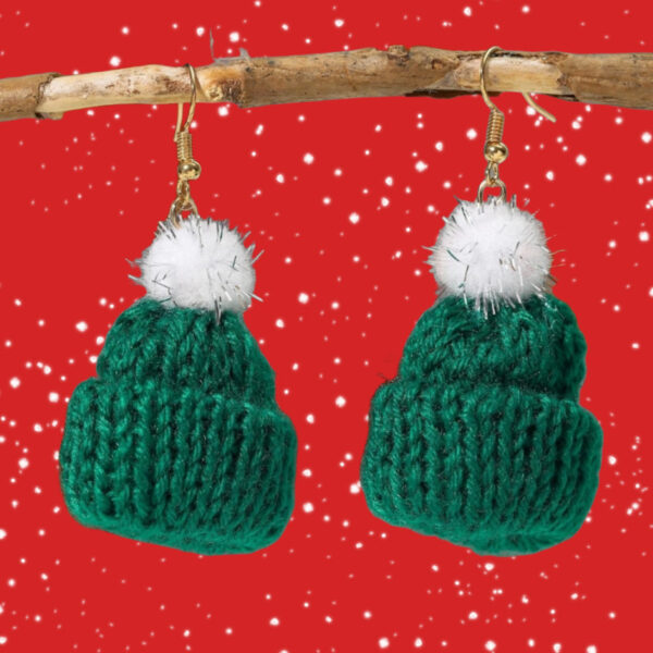 oly-792297fe3dd0f1426713f908e9a2bb81 Wholesale Christmas Pom-Pom Knitted Hat Earrings
