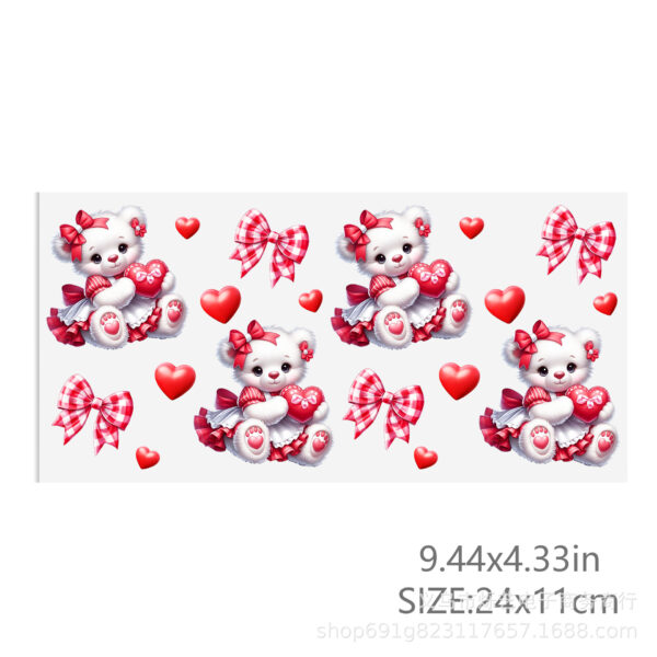 Wholesale Dog Love Valentine's Day 16oz Cup UV DTF Wraps