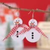 oly-7928d93f6b2e46f3385e3fa8c1de194c Wholesale Christmas snowman scarf plaid ribbon earrings