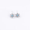 Wholesale Hollow petal inlaid turquoise drop earrings