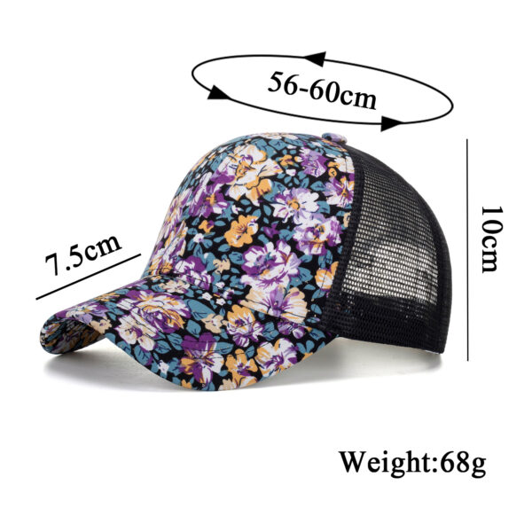 Wholesale Korean Style Flower Net Cap Baseball Cap Spring and Summer Outdoor Sun Hat Casual Trendy Cap Flower Cap B1088