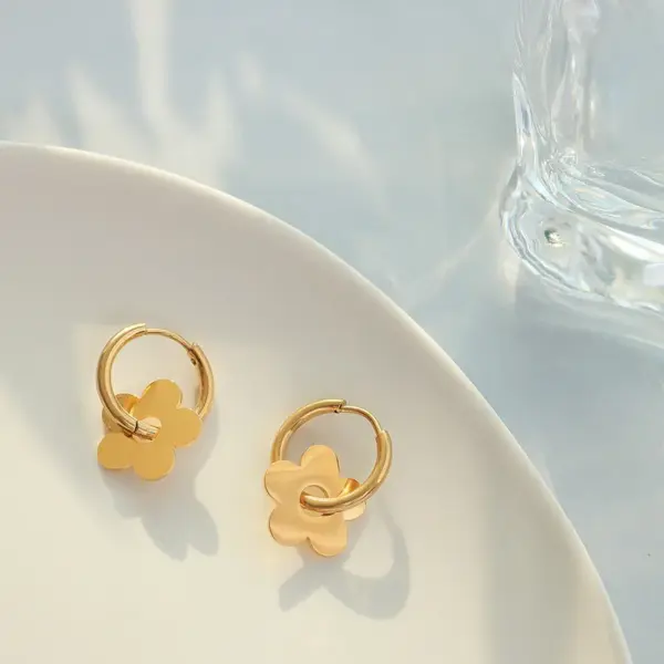 PVD Coated Real Gold Plated 18K Gold Geometric 304 Stainless Steel Fashion Waterproof Non Tarnish Earrings