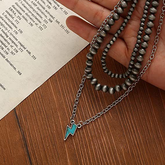 oly-793323f693fdd3fb7b1157d7c5288d4c Wholesale western style brushed b round bead necklace vintage carved turquoise pendant multi-layer necklace jewelry