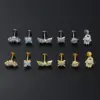 Wholesale Simple Style Solid Color Copper 18k Gold Plated White Gold Plated Zircon Ear Studs In Bulk