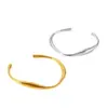 Wholesale Fashionable Titanium Steel 18K Gold Plated Smooth Unusual C-Shaped Open Hand Bracelet Women's Luxury Style Jewelry