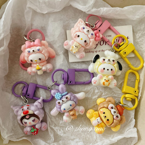 Wholesale Cartoon Sanrio Keychain Pendant Cute Girl Heart Student Schoolbag Hanging Accessories Bag Accessories Girlfriend Gift
