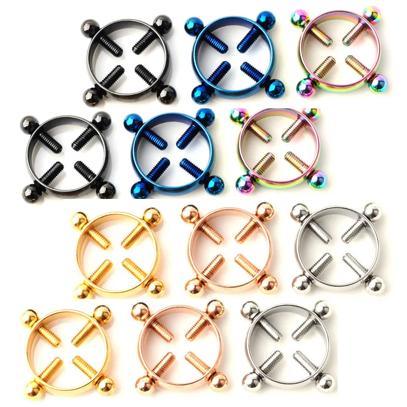 Wholesale Adjustable Stainless Steel Piercing Jewelry Electroplating Clip Wholesale