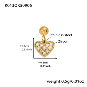 K013-Golden Love Zircon Pendant