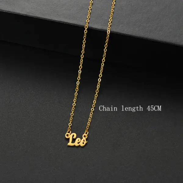 PVD Coated 18K Gold Real Plated Letter Constellation 201 Stainless Steel Basic Simple Style Commute Waterproof Non Tarnish Pendant Necklace