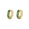 Wholesale Fashion Diamond Emerald Geometric Copper 14k Gold Earrings Female