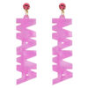 Wholesale European and American Creative Joker Mother's Day Gift Letter Connection Earrings Cross-border Diamond MAMA Shiny Earrings Jewelry