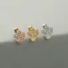 Wholesale Fashion Cactus Pineapple Copper Ear Studs Inlay Zircon Copper Earrings 1 Piece