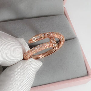 Full diamond ring [rose gold] / Adjustable opening