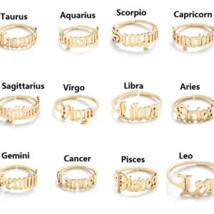 Wholesale Jewelry Retro Letter 201 Stainless Steel 18K Gold Plated Plating Open Ring