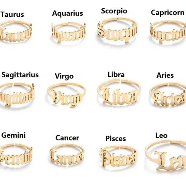 Wholesale Jewelry Retro Letter 201 Stainless Steel 18K Gold Plated Plating Open Ring