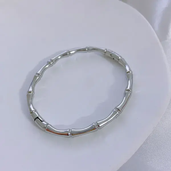Wholesale Chinoiserie Casual Bamboo Solid Color Titanium Steel Plating Bangle