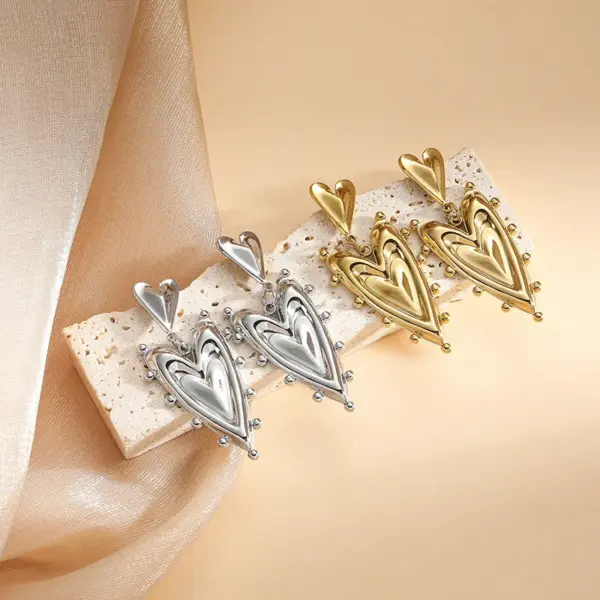 1 Pair Retro Commute Geometric Plating Titanium Steel Ear Studs