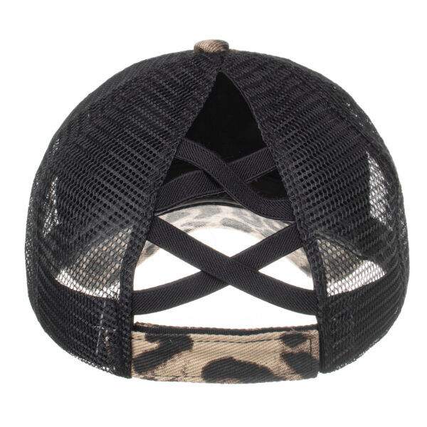 Wholesale Cross-border Amazon coffee large leopard cross elastic ponytail baseball cap cap B762