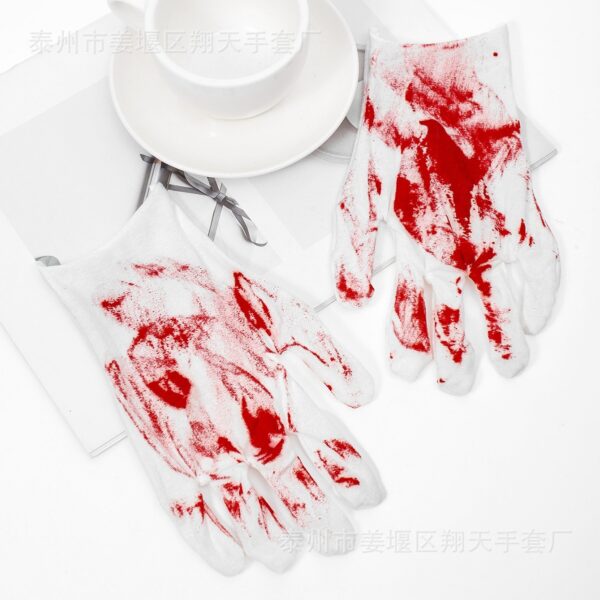 Wholesale Halloween Cosplay bloodstain printing gloves ghost festival