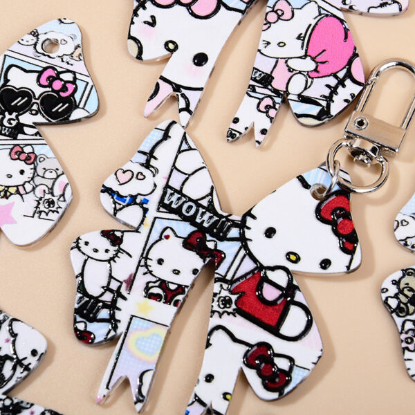 Wholesale 10pcs/pack Bow Print Tag Pendant DIY Keychain Pendant
