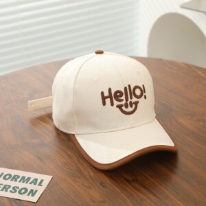 Children's HELLO smiley cap-[creamy-white]] / Recommended head circumference (46-50cm) refer to 3-8 years old