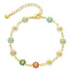 Wholesale Vacation Ethnic Style Beach Flower Copper Enamel Plating 18k Gold Plated Bracelets