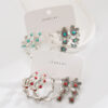 oly-796160341816ba70f490ea9e30810f56 Wholesale Western Style Red Turquoise Earrings Set Geometric Flower Elements Ethnic Style Earrings Set