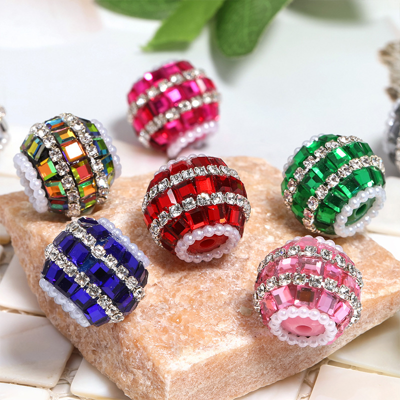 Wholesale Heavy-duty colored square rhinestone DIY simple and stylish beaded rhinestone chain, rhinestone ball, beaded pen, mobile phone chain, aessor