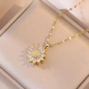 X0127 Golden Sunflower Necklace