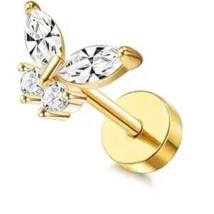 Zircon Butterfly Gold (One Piece)