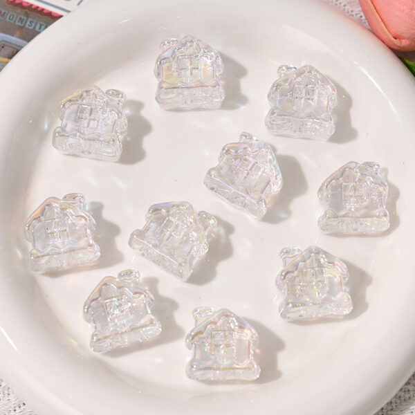 Wholesale Cartoon house straight hole beaded