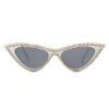 Wholesale Purely Handmade Cross-Border Luxury Women's Exaggerated Cat-Eye Sunglasses with Diamonds, European and American Trendy Style, Men's Uv Protection