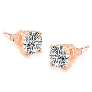 Rose Gold + 8mm White Stone