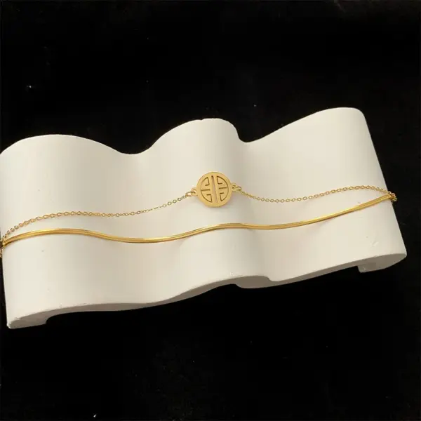 Wholesale Fashion Solid Color 304 Stainless Steel 16K Gold Plated White Gold Plated Gold Plated Stainless Steel Bracelets In Bulk