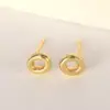 304 Stainless Steel Letter Electroplating Golden Plated Classical Vintage Style Simple Style Ear Studs